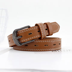 Stylish Pin Buckle Belt Hollow Out Thin PU Leather Casual Belt