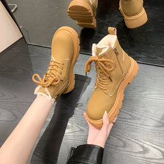 Women's Non Slip Snow Boots Warm Medium Tube Zipper Shoes