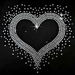 Iron On Heart Rhinestone Applique Transfer DIY Heart T Shirt Face Transfer Decal