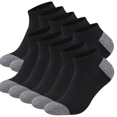 Men's Breathable Block Ankle Socks - 5 Pairs