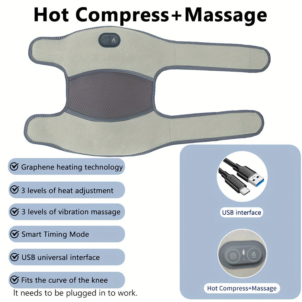USB Heating Knee Pad Vibration Massage Warm Knee Pads For Elderly