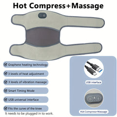 USB Heating Knee Pad Vibration Massage Warm Knee Pads For Elderly