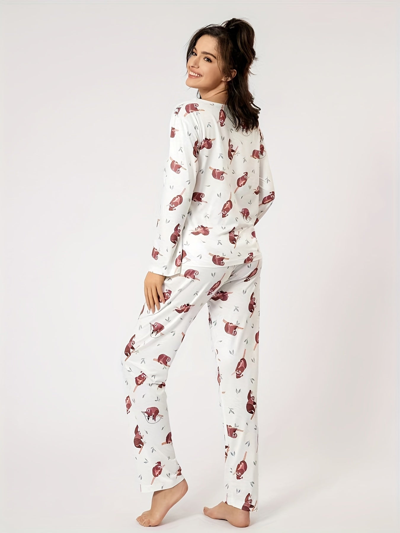 Women's Pajamas Set Long Sleeve Top & Pants Sleepwear Loungewear