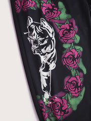 Floral & Dice Print Hoodie & Joggers Set