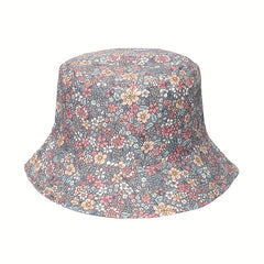 Vintage Floral Print Bucket Hat Reversible Basin Hat Stylish Lightweight Sunscre