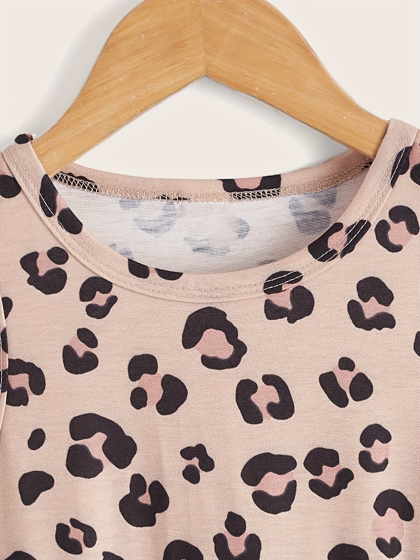 Toddler Girls Leopard Graphic Dress For Party Kids Summer Clothes