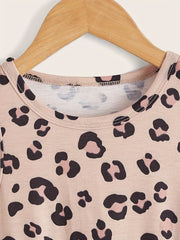Toddler Girls Leopard Graphic Dress For Party Kids Summer Clothes
