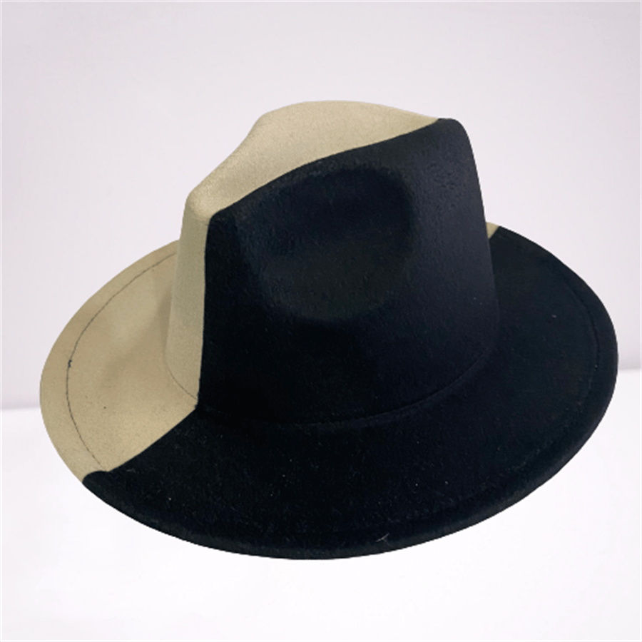Wide Brim Fedora Cap Hip Hop Jazz Hat Warm Felt Unisex Top Hats