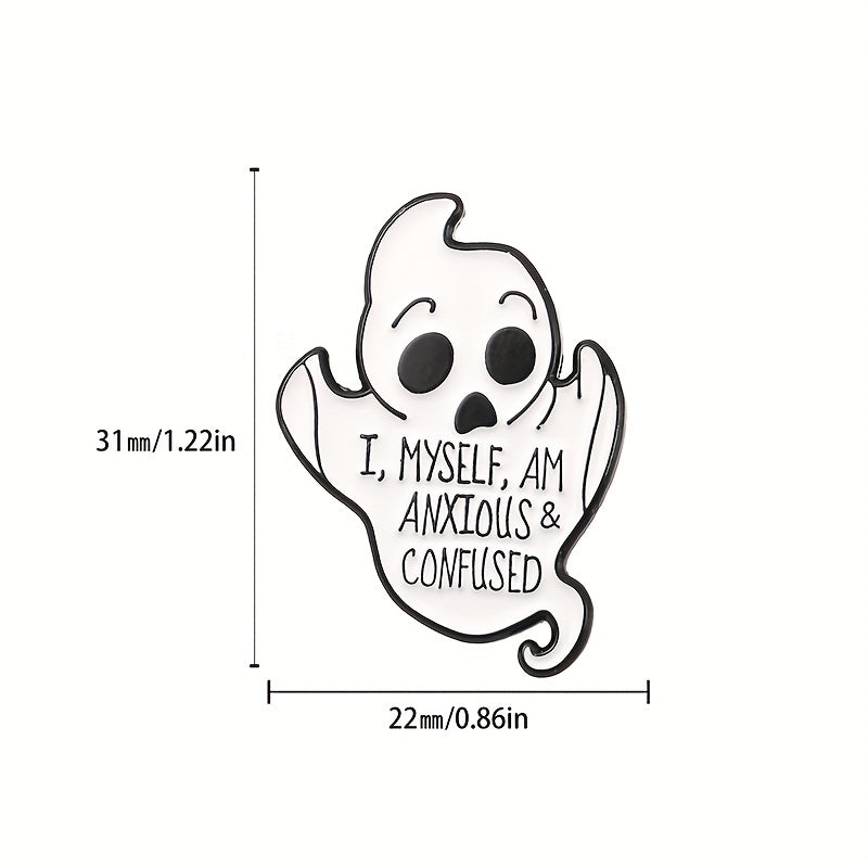 5pcs Halloween Ghost And Monster Brooches Badges For Men