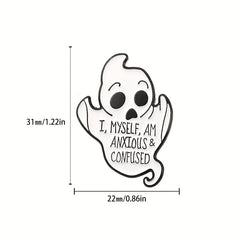 5pcs Halloween Ghost And Monster Brooches Badges For Men