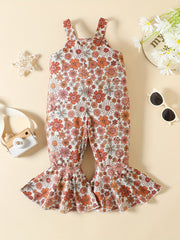 Girls Floral Print Loose Fit Jumpsuit for Kids