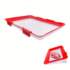 1pc Food Preservation Trays Stackable Reusable Food Tray With Plastic Lid
