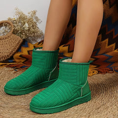 Fur Lined Thermal Snow Boots Non Slip Wear Resistance Winter Boots