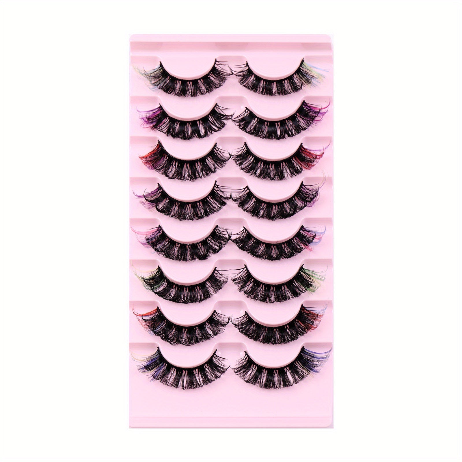 Colored False Eyelashes D Curl Mink Lashes Natural Look Fluffy Eyelashes