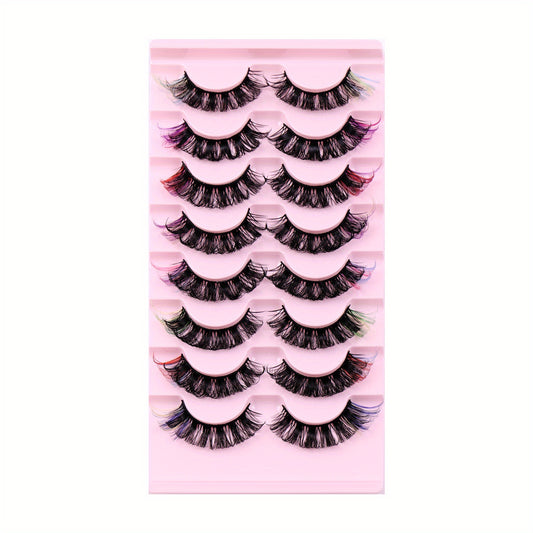 Colored False Eyelashes D Curl Mink Lashes Natural Look Fluffy Eyelashes