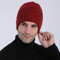 Men's Winter Jacquard Beanies Argyle Pattern Warm Hat