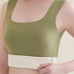 Solid Thermal Tank Top Square Neck Slim Fit Sleeveless Top