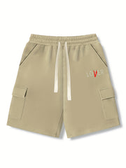 Men's Casual Graphic Drawstring Shorts With Pockets