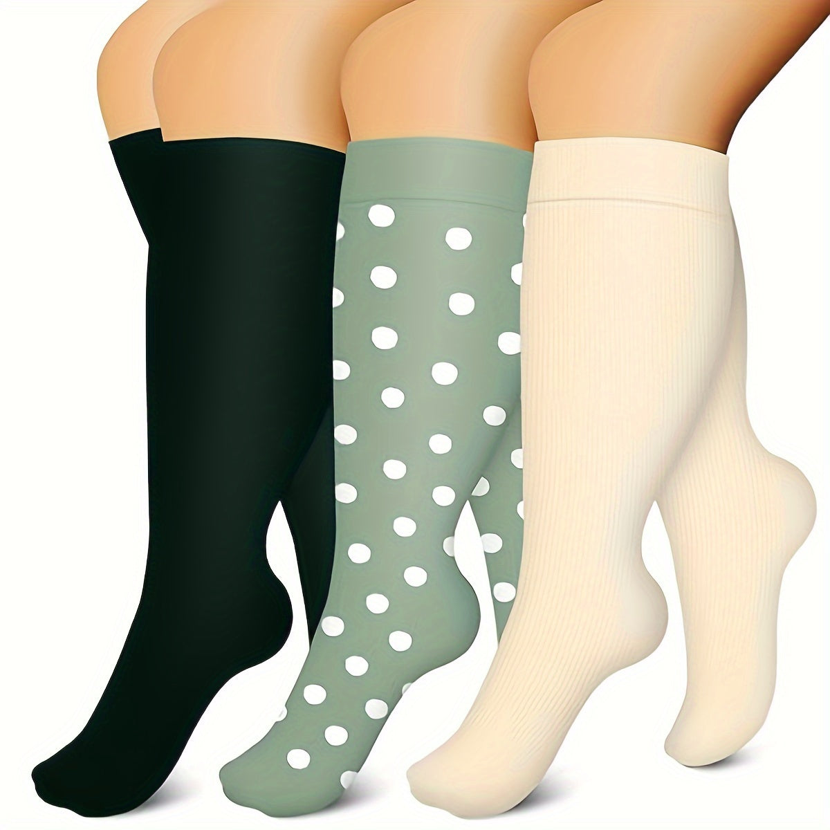 Compression Socks 15-20 mmHg Plus Size Wide Calf for Women & Men