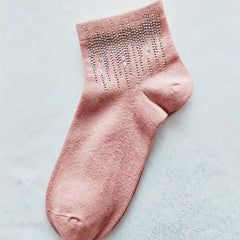 Sparkly Rhinestone Crew Socks Women's Stockings