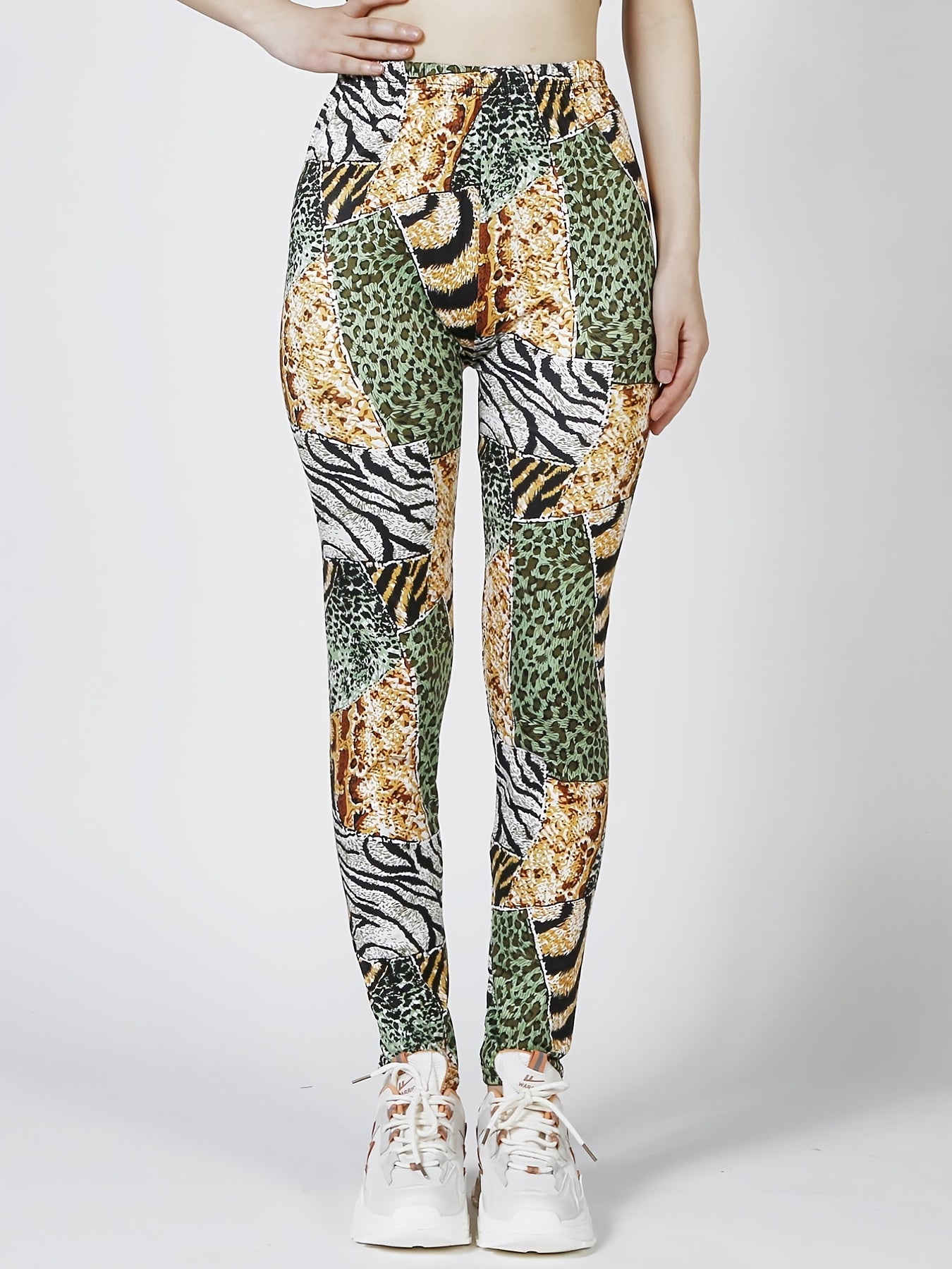 Leopard Print Skinny Leggings High Waist Casual Stretchy Leggings