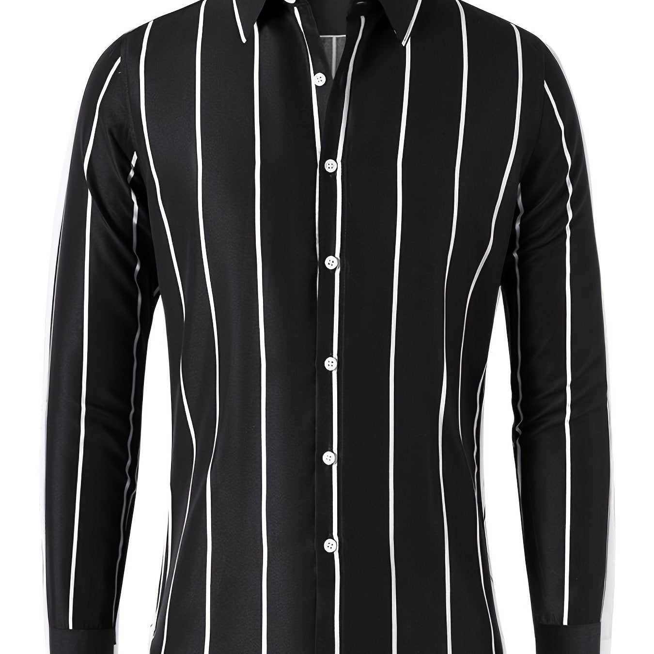 Vertical Stripe Formal Button Up Shirt for Men