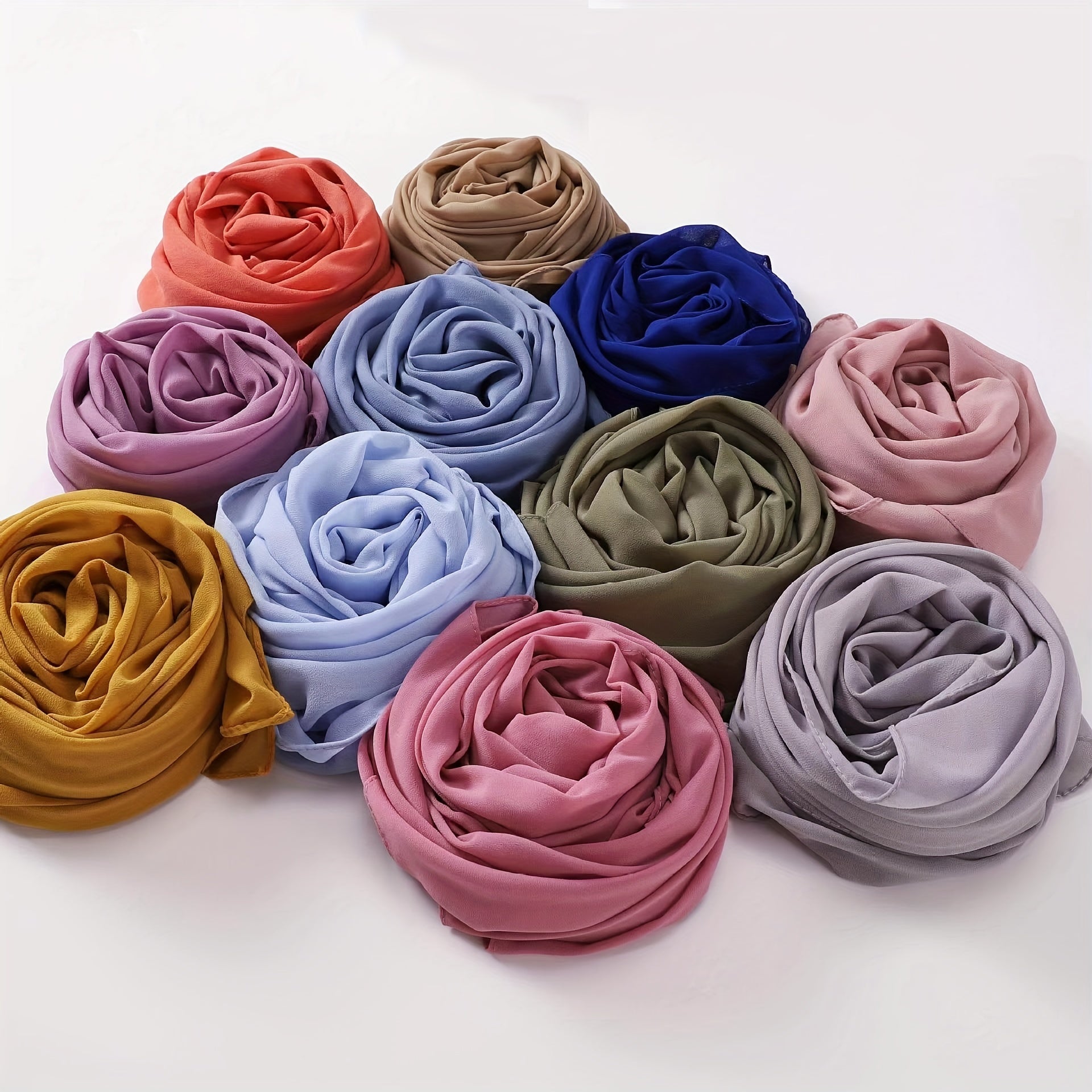 Cross Border Solid Scarf Pearl Chiffon Long Scarf Air Conditioning Scarf