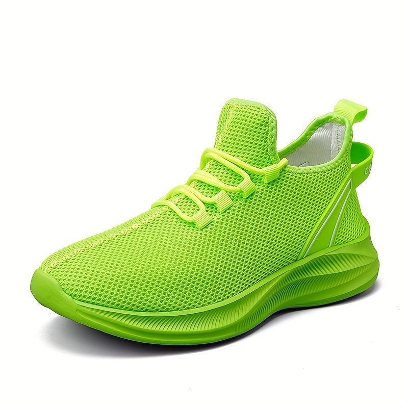 Men's Casual Lace Up Woven Sneakers Comfy Breathable Shock Absorption