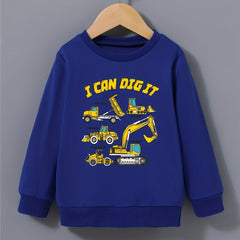 Cartoon Construction Car Boys Sweatshirt