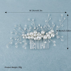 Crystal Pearl Hair Comb Wedding Headwear Hair Pin Bridal Accessory