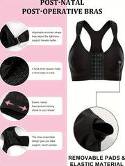 Front Opening Sports Bra Wirefree Stretch Yoga Fitness Bra