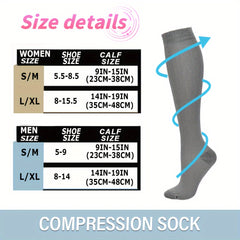 3 Pairs Knee High Compression Socks 15-20 mmHg Circulation for Women & Men