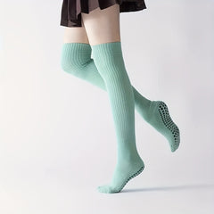 Professional Yoga Socks Over The Knee Warm Long Stockings Anti-slip & Anti Odor
