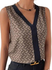 Graphic Print V Neck Tank Top for Women