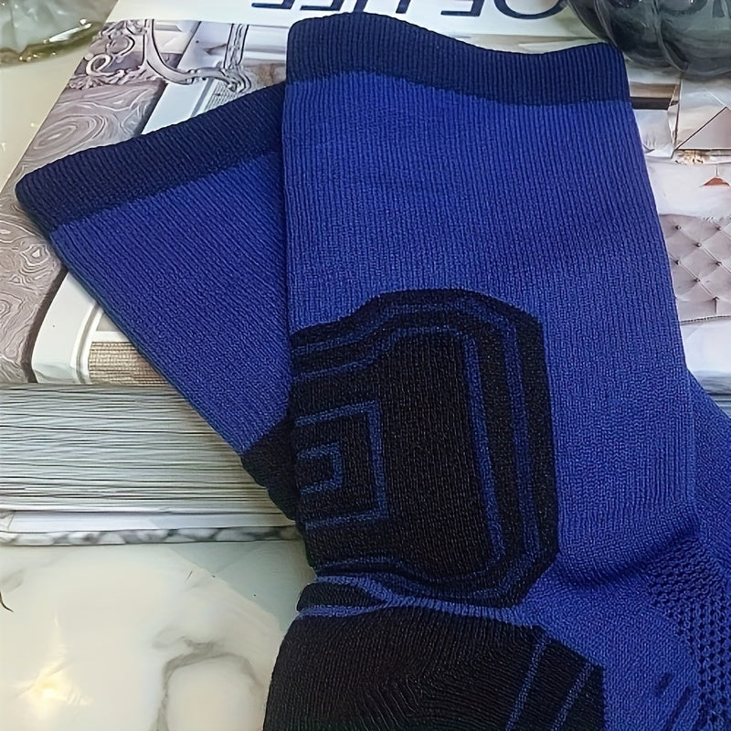 Men's Mid Crew Sport Socks Cotton Blend Breathable for Basketball Training