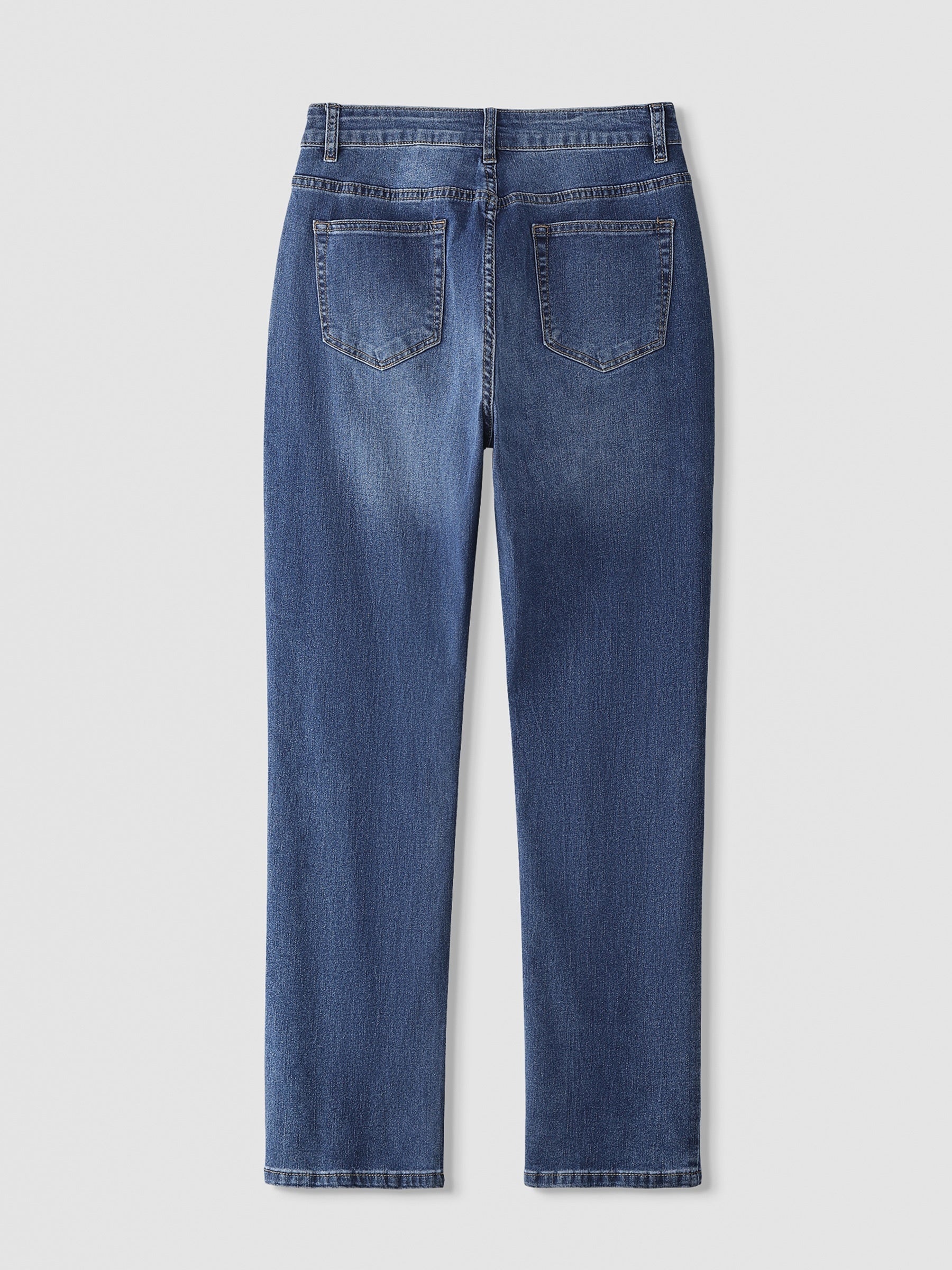 High Waist Straight Leg Denim Pants