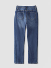 High Waist Straight Leg Denim Pants