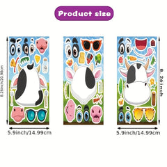 24pcs Farm Animal Cow Cartoon Stickers for Children - Animal Stickers