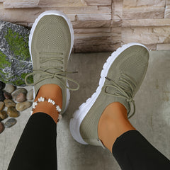 Women's Casual Sneakers Mesh Breathable Flying Woven Shoes