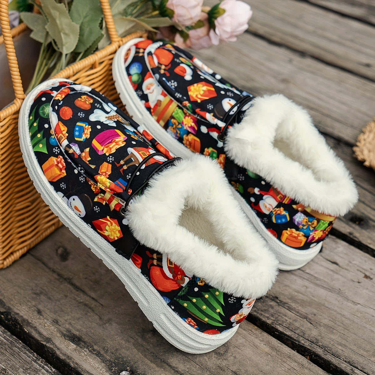 Women's Christmas Snow Boots with Plush Comfort and Warmth