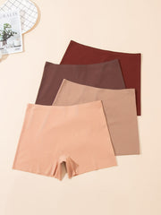 4pcs Seamless Boyshort Panties Stretch Intimates Women's Lingerie