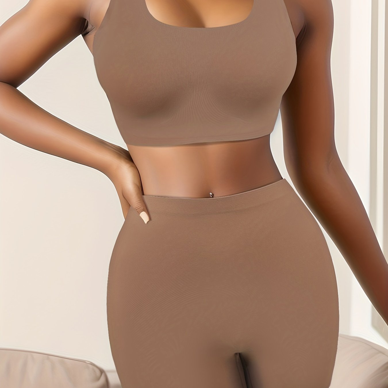 Solid Bra & Panties Set Women's Lingerie