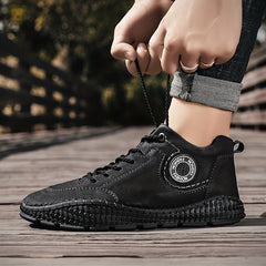 Men's Vintage Stitched High Top Lace Up Boots