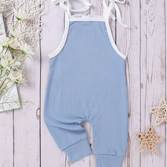 Baby Solid Cami Jumpsuit Summer Sleeveless Overalls