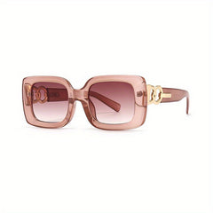 Vintage Square Frame Sunglasses Gradient Lens Glasses UV400