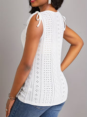 Eyelet Embroidered Tank Top for Summer