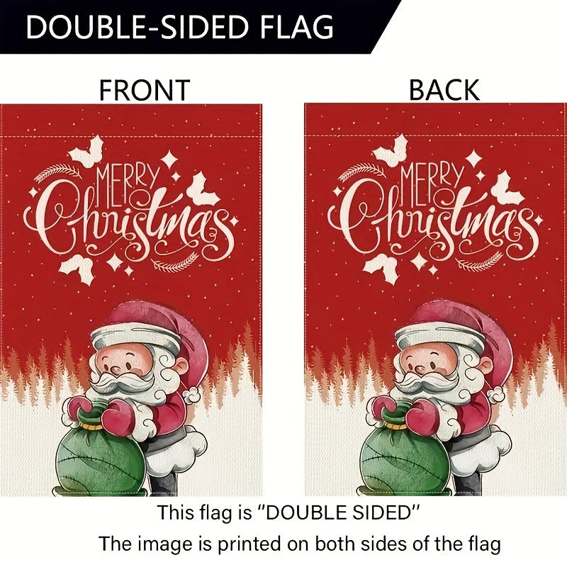 Merry Christmas Santa Claus Garden Flag Snow Winter Yard Flag