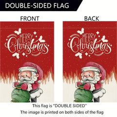 Merry Christmas Santa Claus Garden Flag Snow Winter Yard Flag