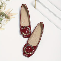 Women's Rhinestone Square Toe Slip On Shoes
