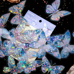20pcs Gilded PVC Large Sticker Bag Butterfly Shadow Trail Series Retro Guka